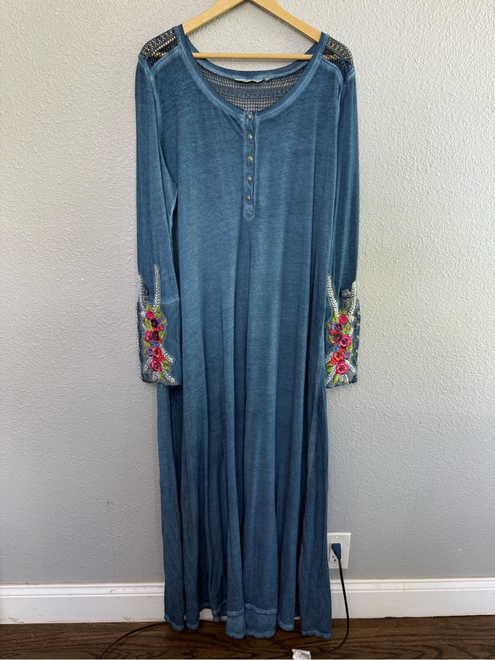 Soft Surroundings Boho Embroidered Maxi Dress Size XL